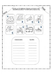 English Worksheet: Means of Transportation