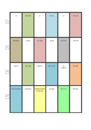 Prepositions of place - at; in; on; by; among; between; next to; near; above; under; behind DOMINOES