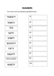 Match the numbers