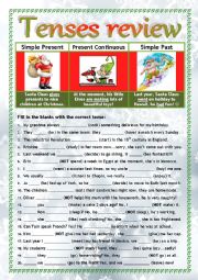 English Worksheet: TENSES REVIEW