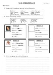 English Worksheet: Introducing a friend
