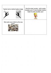 English Worksheet: Tongue Twister Cards part 5