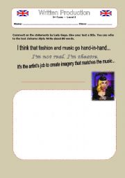 Writing:  opinion essay (Lady Gaga)