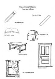 English Worksheet: Classroom objects