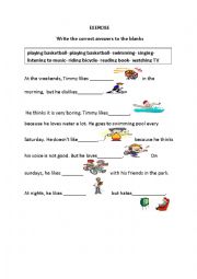 English Worksheet: hobbies and interests