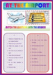 English Worksheet: AT THE AIRPORT - GUIDED DIALOGUE