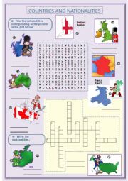 English Worksheet: Countries and Nationalities