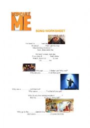 DESPICABLE ME SONG WORKSHEET