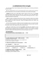 English Worksheet: Comprehension Test on Youth