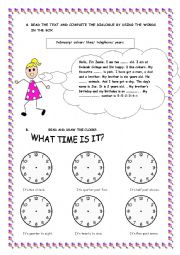 English Worksheet: what time is it
