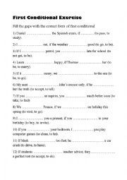 English Worksheet: First Conditional Exercise