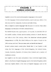 English Worksheet: BrE vs AmE - reading comprehension