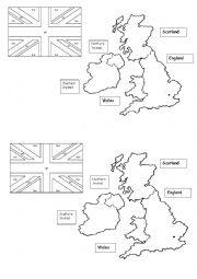 GREAT BRITAIN MAP AND FLAG