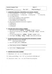 English Worksheet: Quiz