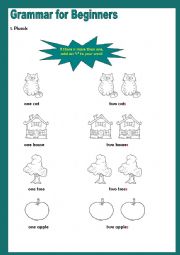 English Worksheet: Grammar for Beginners - Plurals 1