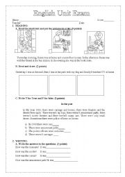 English Worksheet: past simple test