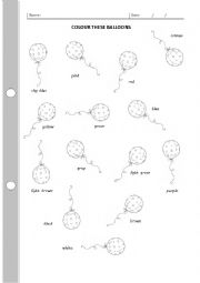 English Worksheet: colors