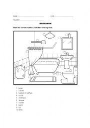 English Worksheet: Bathroom