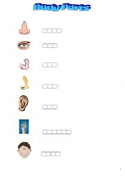 English Worksheet: body parts