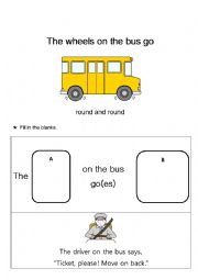 English Worksheet: The Wheels on the Bus