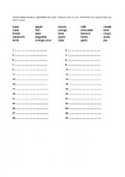 English Worksheet: Alphabetical Order