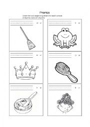 English Worksheet: Phonics br, cr, fr