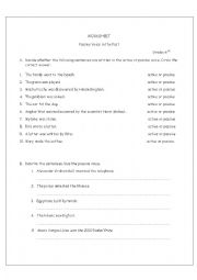 English Worksheet: Passive voice