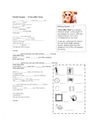 English Worksheet: Song Cyndi Lauper Time After Time - First type conditional