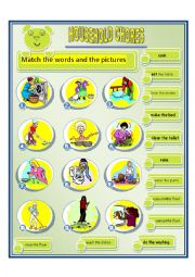 English Worksheet: household chores 3