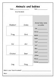 Animal baby names