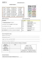English Worksheet: American holidays and dates