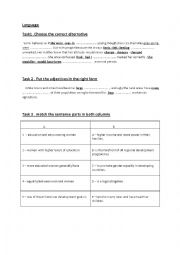 English Worksheet: language tasks