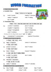 English Worksheet: Noun Formation