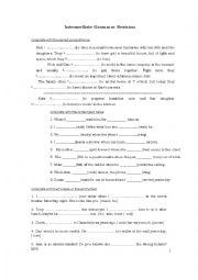 English Worksheet: Intermediate Grammar Revision