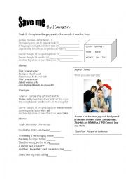 English Worksheet: Song Activity - Save me by Hanson