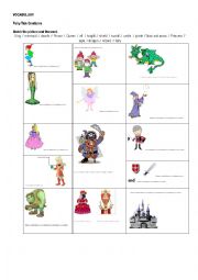 English Worksheet: Fairy tales creatures