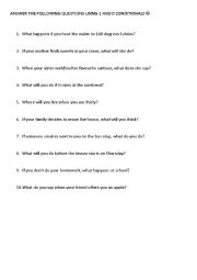 English Worksheet: Conditionals: Zero+First