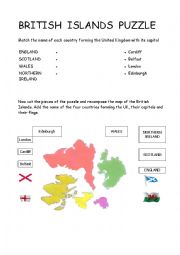 English Worksheet: British Islands Puzzle