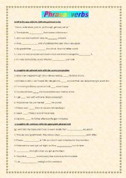 English Worksheet: Phrasal verbs