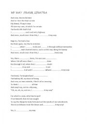 English Worksheet: sinatra frank song