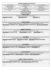 English Worksheet: Harry and the Evil Tenses