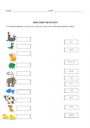 English Worksheet: What Does The Fox Say? - Song Activity