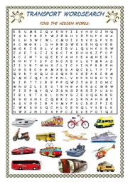 Transport Wordsearch + Key