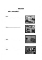 English Worksheet: Rooms in a House