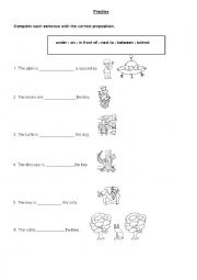 English Worksheet: Prepositions