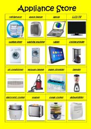 English Worksheet: appliance store