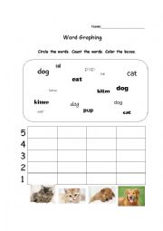 Cat kitten dog puppy word graphing