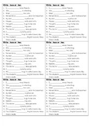 English Worksheet: Exercise (Hand-out) for 