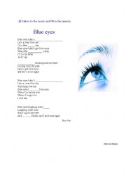 English Worksheet: Song Blue Eyes