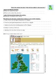 English Worksheet: What is the weather like - training